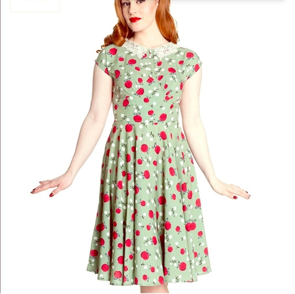 Hell Bunny Apple Dress Sage